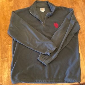 Red oak OU university of Oklahoma gray 1/4 zip fleece used large